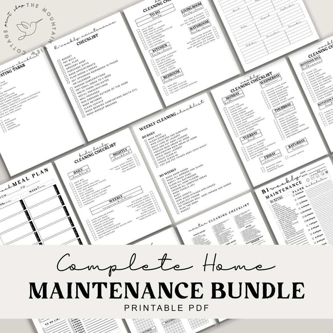 Complete Printable Housekeeping Set| Home Management, Household Binder ...