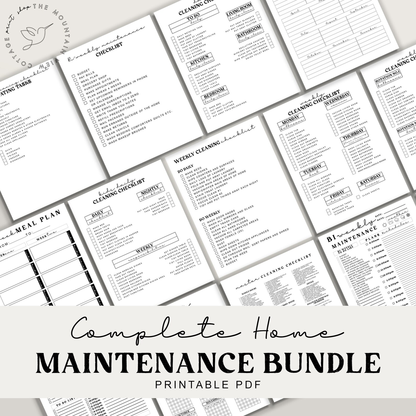 Complete Printable Housekeeping Set Home Management - Etsy