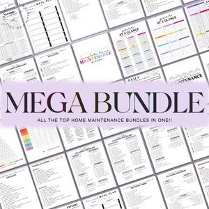 MEGA HOME & housekeeping BUNDLE|Home Binder|Cleaning Checklist|Finance Planner|Meal Planner|Daily Planner|Calendar|Home Maintenance tracker