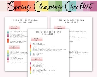 Spring Cleaning Checklist- Cleaning Checklist Printable, Home Cleaning Schedule, Weekly Cleaning, Cleaning Planner, Monthly Cleaning