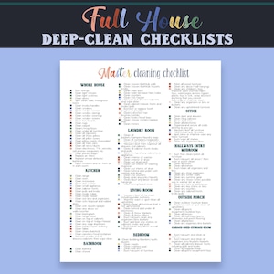 DEEP CLEANING Checklist Cleaning Checklist Printable, Home Cleaning ...