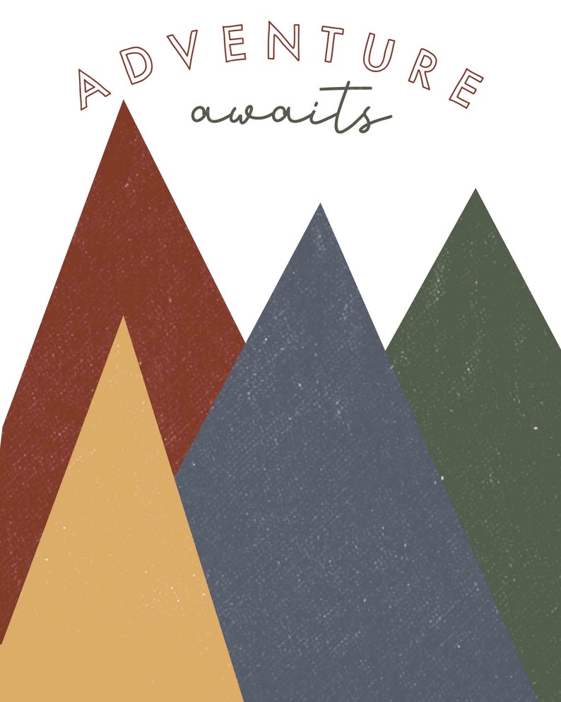 Boy Nursery RAINBOW Nursery Wall Art Mountain Art Set of 6 Etsy