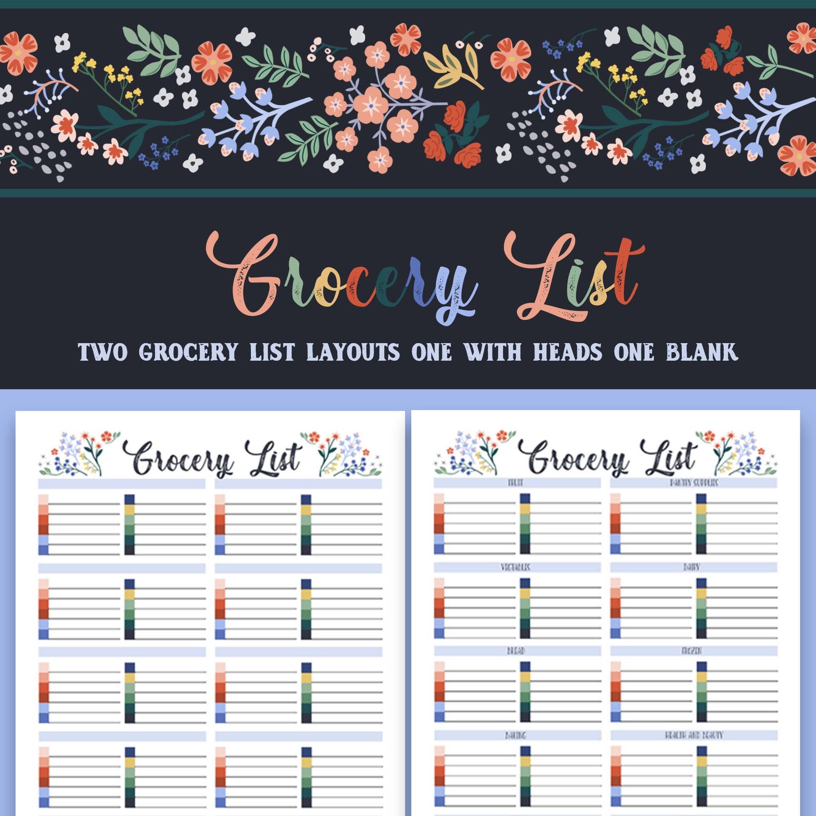 Weekly Meal Planner Printable Shopping Grocery Food List - Etsy