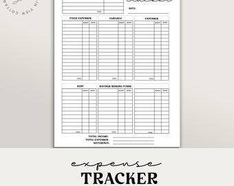 EXPENSE TRACKER| Finance Planner Printable Financial Journal Budget Template| Budgeting Planner Savings Debt Tracking Sheets-budget insert