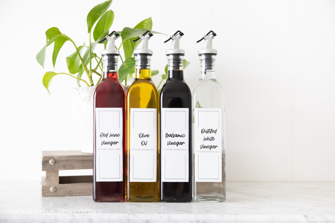 16 OIL and VINEGAR Kitchen Labels Printable Pdfkitchen Etsy