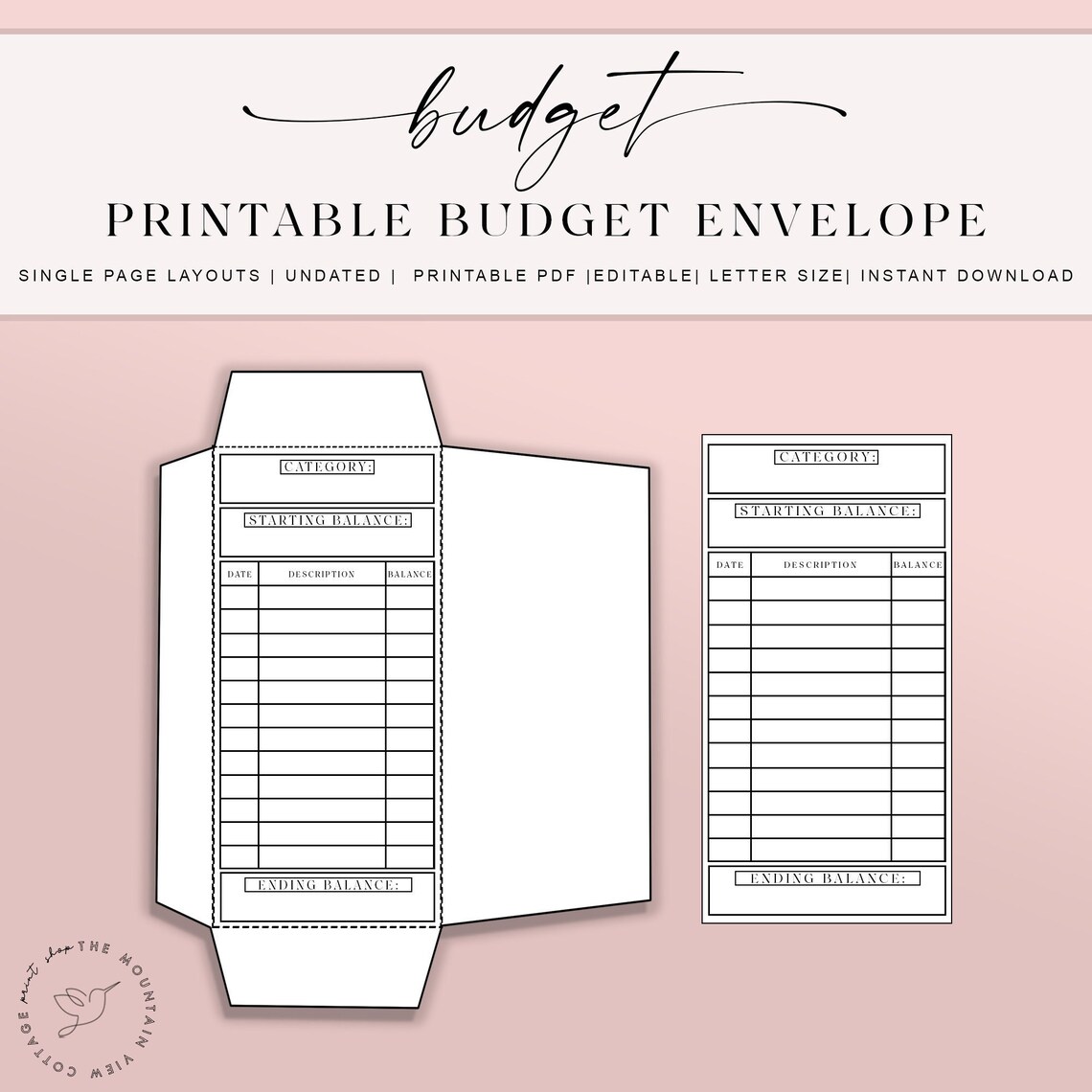 Printable Budget Envelope Template Budget Planner Weekly Etsy