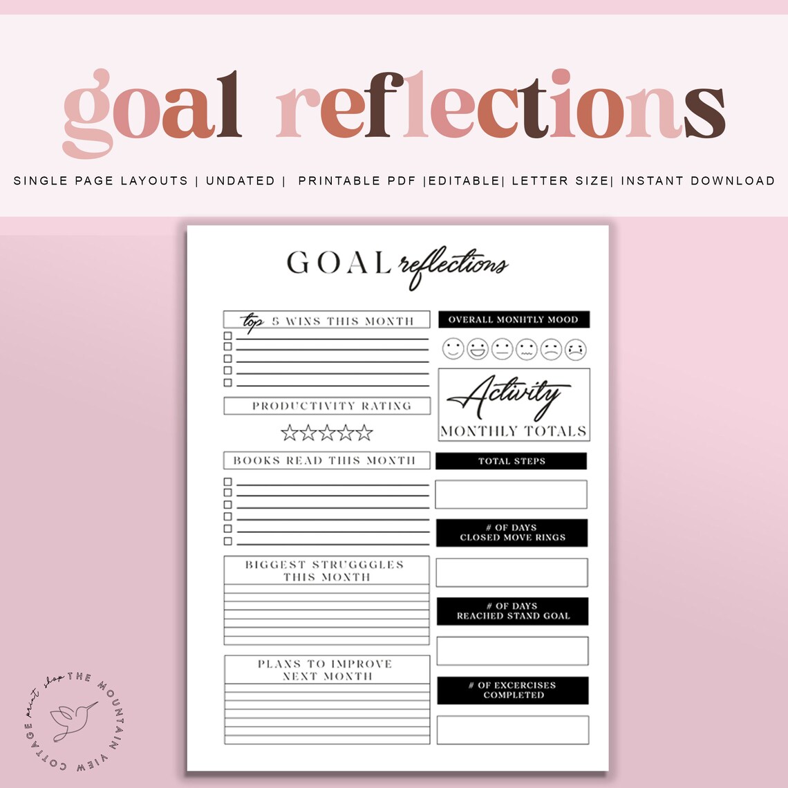 Goal Planner BUNDLE 2023 Goals Tracker SMART Goal Setting - Etsy