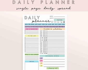 Regenbogen Tagesplaner Printable: A4 Einzelseite (PDF)