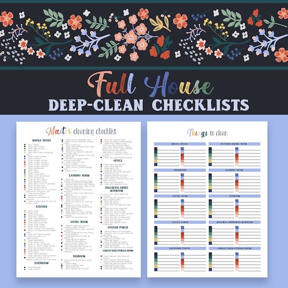 DEEP CLEANING Checklist Cleaning Checklist Printable Home - Etsy