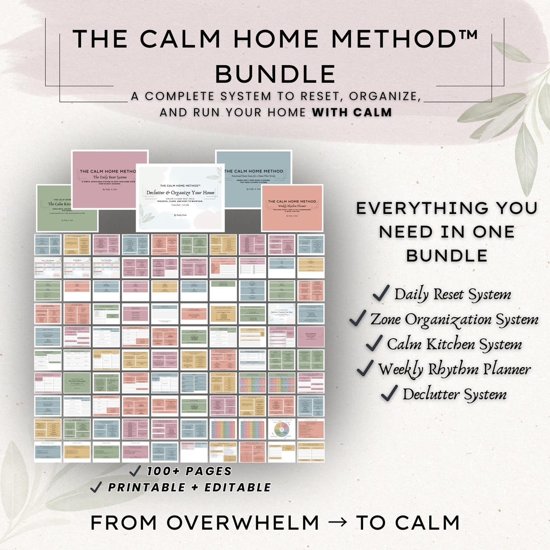 Calm Home Method Bundle, Home Organization System, Cleaning & Reset ...