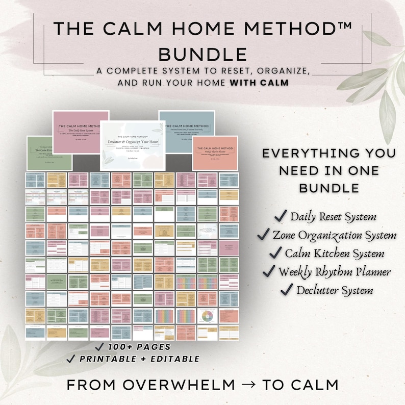 Calm Home Method Bundle, Home Organization System, Cleaning & Reset ...