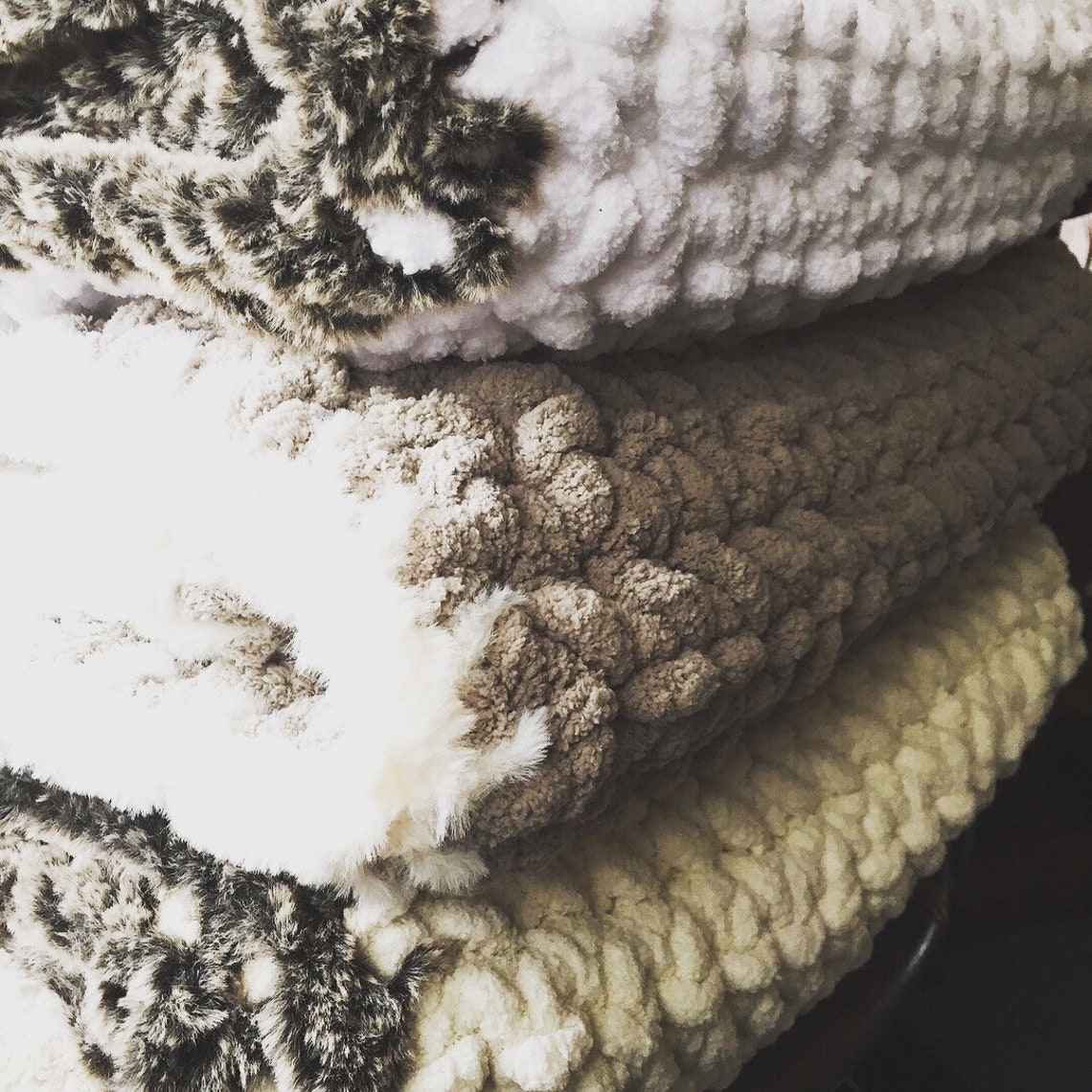 Chunky White Throw Blanket Etsy
