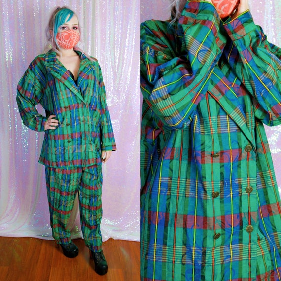 Vintage 1990s Victoria’s Secret Green Blue Red Pla