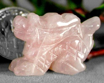 Pink Dragon Totem Rose Quartz Spirit Animal Stone Fetish Figurine 9151