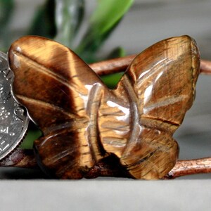 Tiger&#39;s Eye Butterfly Totem Spirit Animal Fetish Stone Figurine 9123