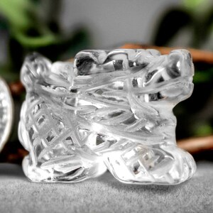 Carved Brazilian Dragon Rock Crystal Quartz Gemstone Miniature Spirit Animal Totem Fetish Figurine 9067