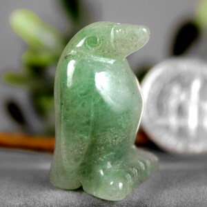 Aventurine Penguin Totem Spirit Animal Prosperity Chakra Fetish Figurine  Miniature Sculptured Art 9011