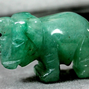 Elephant Green Aventurine Gemstone Figurine 9879