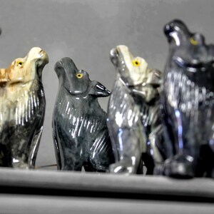 Howling Wolf Totem Spirit Animal Fetish Soapstone Figurine USA 7308L