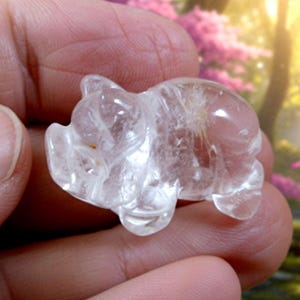 Figura fetiche de cerdo de cuarzo con barriga de la buena suerte, animal espiritual 9712