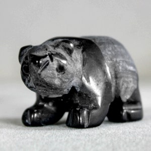 Black Panda Totem Spirit Animal Obsidian Gemstone Fetish Figurine 9918