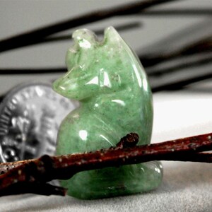 Howling Wolf Green Aventurine Totem Spirit Animal Fetish Stone Figurine 8841