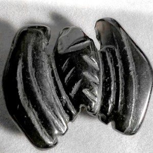 Obsidian Bat Totem Stone Carved Figurine 7034