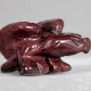 Eagle Totem Spirit Animal Red Rainbow Jasper Fetish Stone Figurine 8785