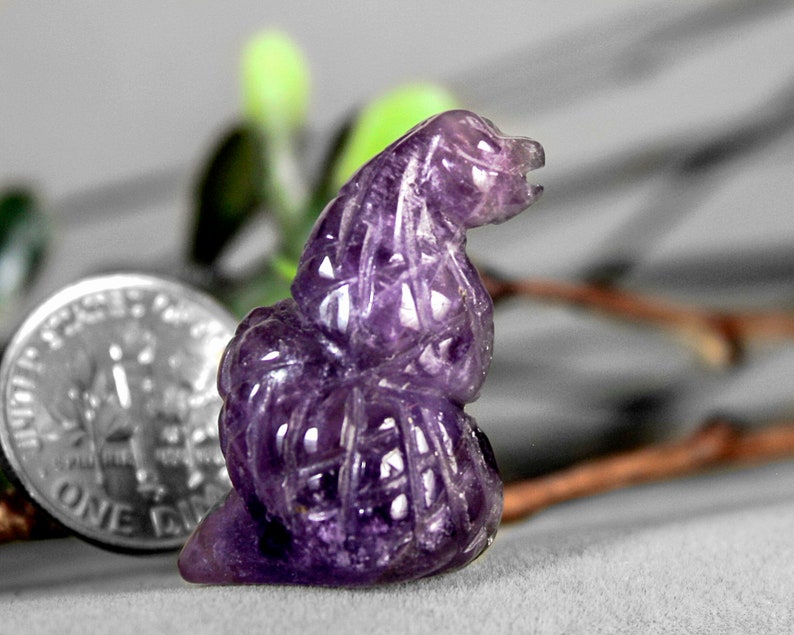 Miniature Carved Amethyst Rock Gemstone Serpent Coiled Snake - Etsy