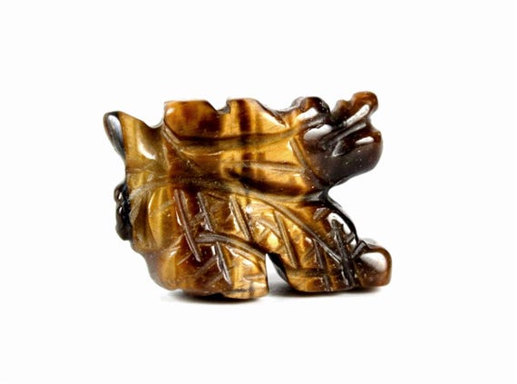 Tiger’s Eye Dragon Totem Figurine hand finished • Stone Carving 9107
