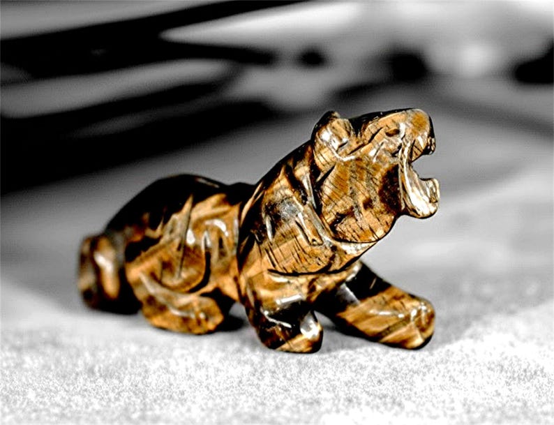 Tiger’s Eye Tiger Carving • Hand‑Finished Gemstone Figurine • Spirit Animal Totem image 5