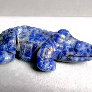 Goldstone Alligator Crocodile Totem Stone Figurine Hand Carved 6870