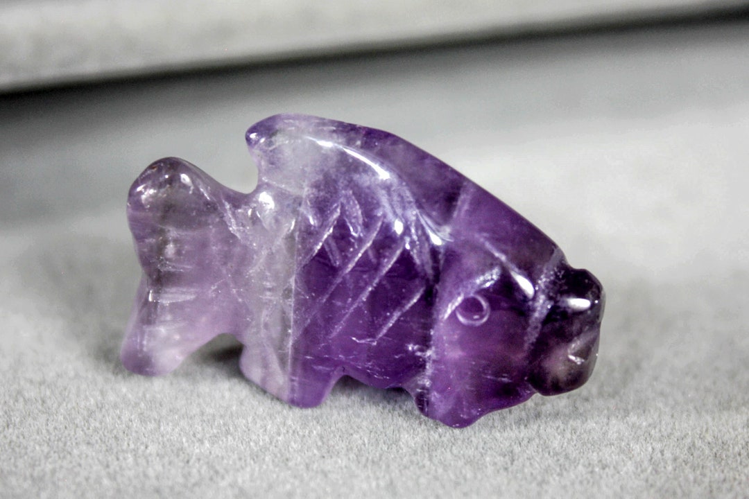 Amethyst Fish Spirit Animal Totem Fetish Stone Figurine 8672 - Etsy