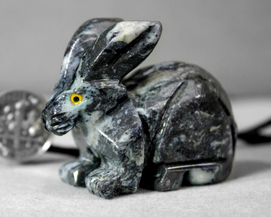 Bunny Rabbit Totem Spirit Animal Soapstone Figurine Carving Hand Carved ...