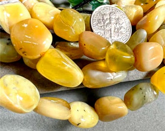 Yellow Opal 10mm -15mm Freeform Bead 16" Strand 6807