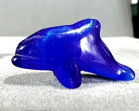青いイルカの置物 イルカのブルーストーンフィギュア 9338 - Etsy 日本