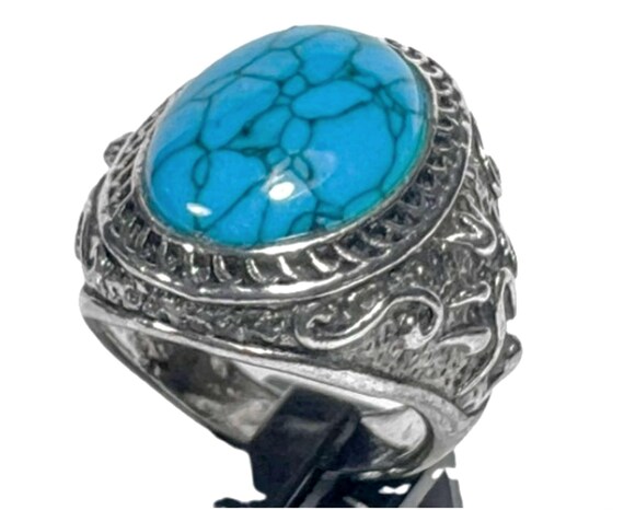 Antique-Inspired Silver Statement Ring Featuring … - image 3