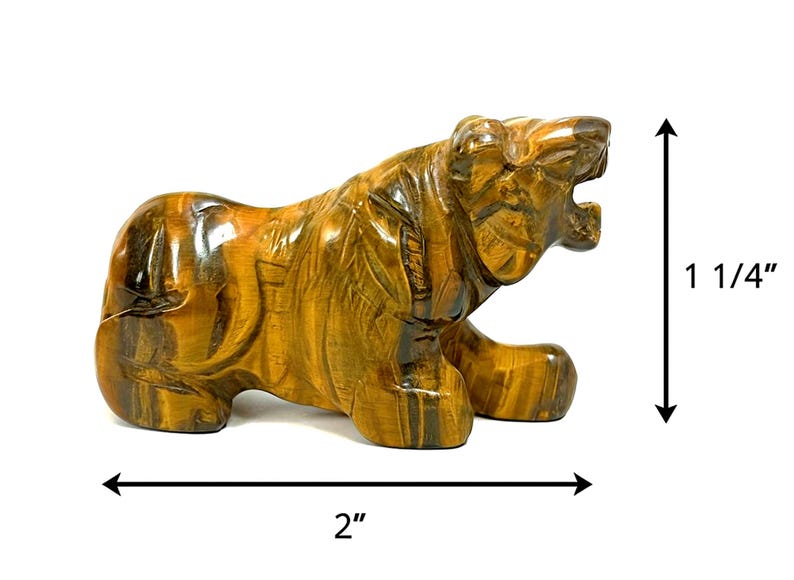 Tiger’s Eye Tiger Carving • Hand‑Finished Gemstone Figurine • Spirit Animal Totem image 3