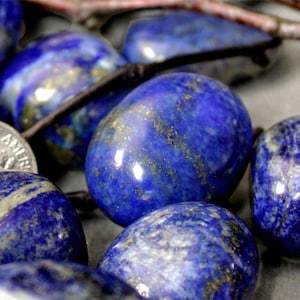 2 Each Lapis Lazuli Oval 24 - 30 mm Palm stone 7587