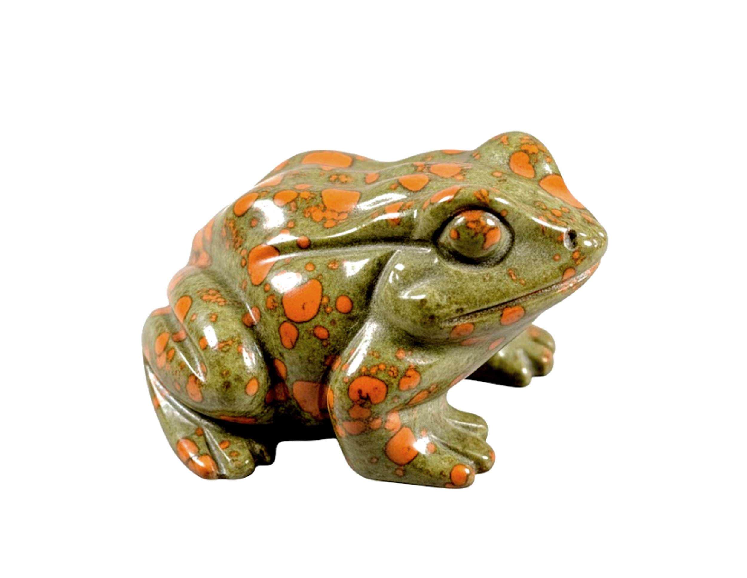Unakite Frog Toad Totem • Hand‑Finished Stone Carved Figurine