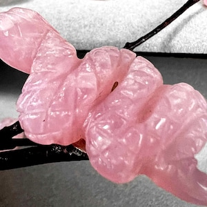 Rose Quartz Sidewinder Snake Stone Figurine 8867