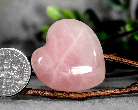 Brazilian Pink Rose Rock Crystal Quartz Heart 25mm Gem 9098