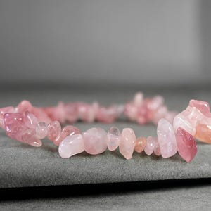 Rose Quartz Freeform Chip Stretchy String Bracelet
