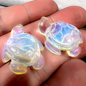 Opalite Sea Turtle Totem Stone Figurine c9265