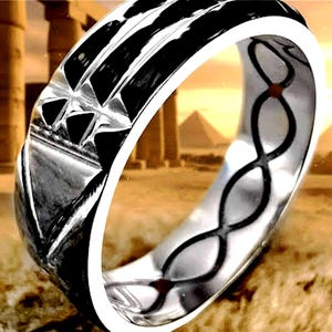 Atlantis Ring 925 Solid Sterling Silver Talisman Egyptian Amulet Handcrafted