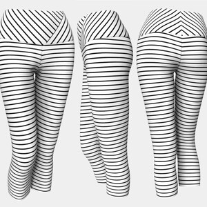 black and white striped workout pants