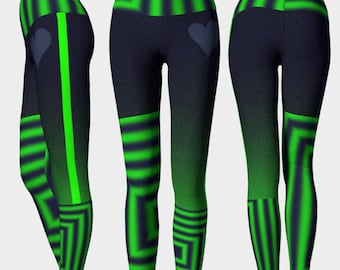 SEAHAWKS PATCH: Workout Pants Leggings High Rise Blue Green Gray Crossfit Yoga Run