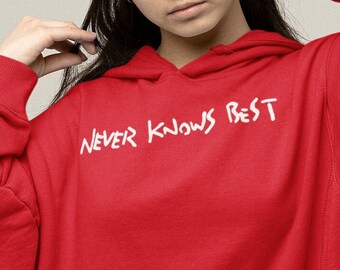 Sudadera unisex de anime "Never Knows Best", suave, estilo emo otaku
