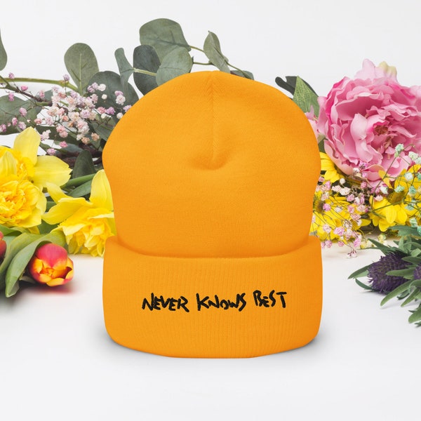 Never Knows Best, Anime Hat, Classic anime,. Cuffed Beanie, nerd beanie, emo beanie, anime girlfriend, retro anime