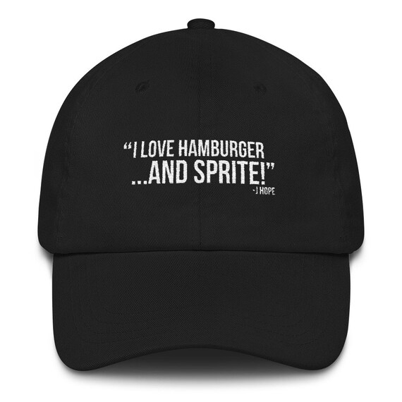 I Love Hambuger And Sprite Funny Bts Dad Hat Jhope Black Etsy I Love Hambuger And Sprite Funny Bts Dad Hat Jhope Black Etsy
